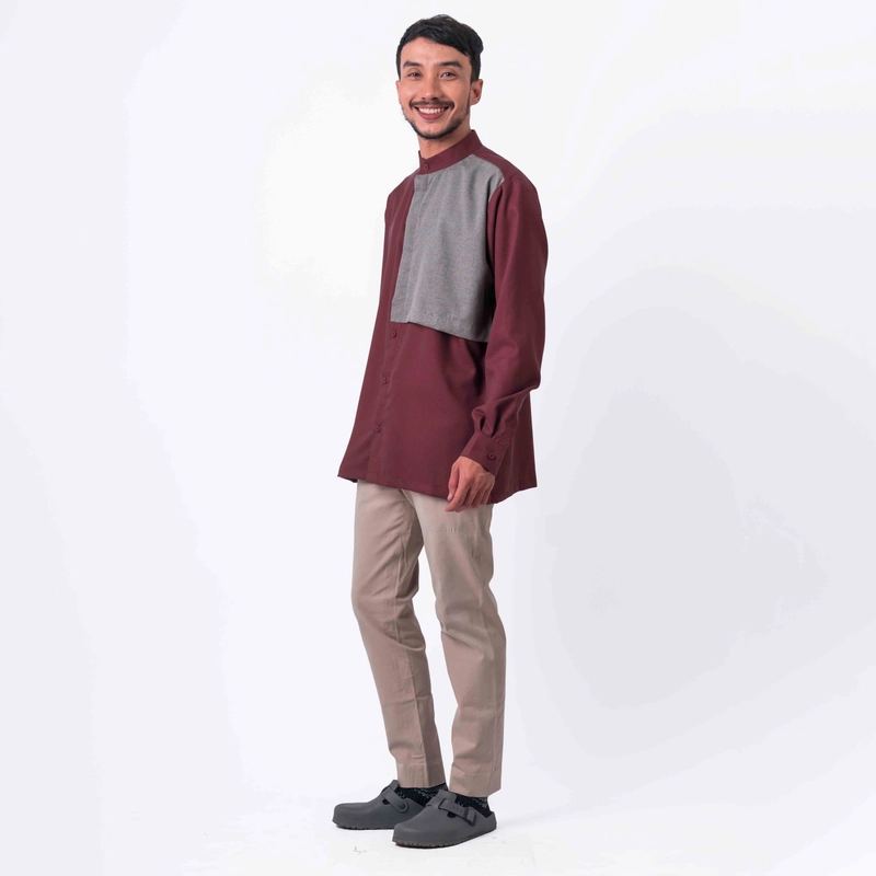 Product image Koko Pria Katun Madinah - RAMI Maroon S all variant
